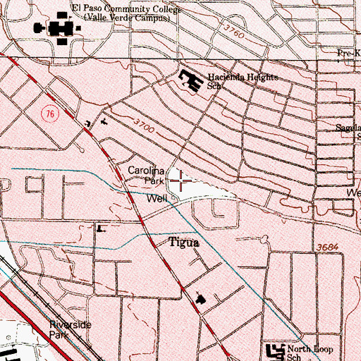Topographic Map of Carolina Park, TX