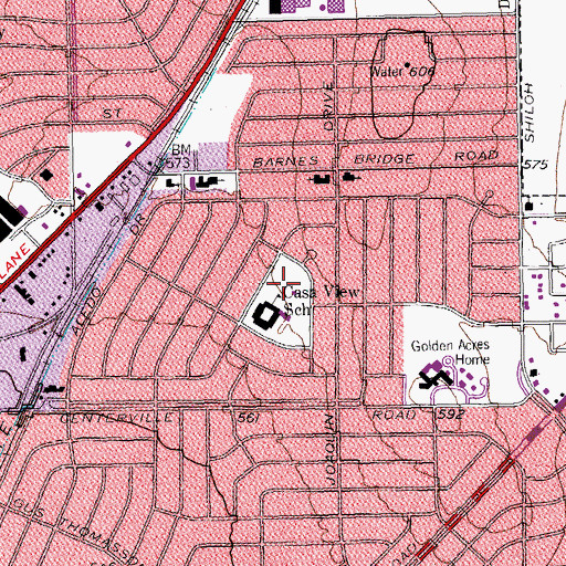 Topographic Map of Casa View Park, TX