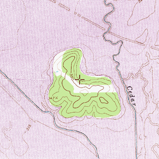 Topographic Map of Cedar Creek Wildlife Management Area - Big Island Unit, TX