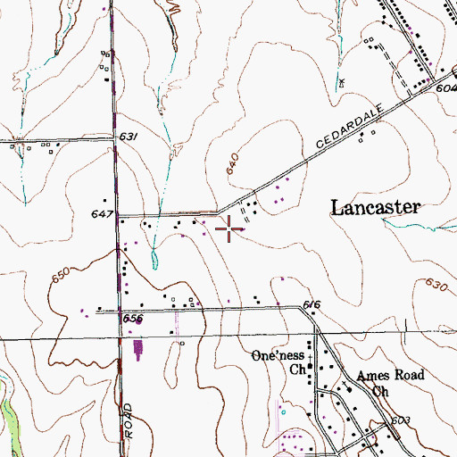 Topographic Map of Cedardale Park, TX