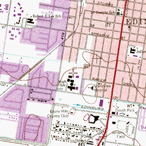 Topographic Map of Cenizo Park, TX