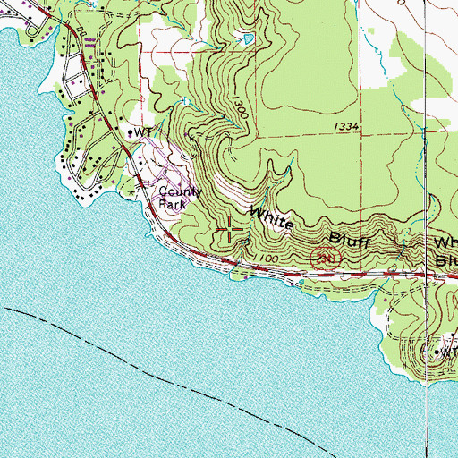 Topographic Map of Burnet County Park, TX