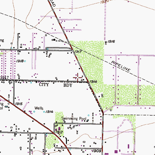 Topographic Map of Cactus Lane Park, TX