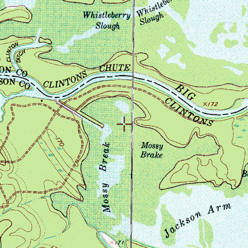 Topographic Map of Caddo Lake Wildlife Management Area, TX