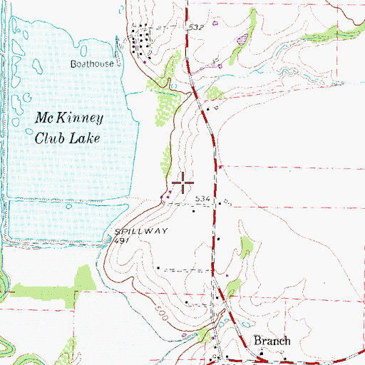 Topographic Map of Bratonia Park, TX
