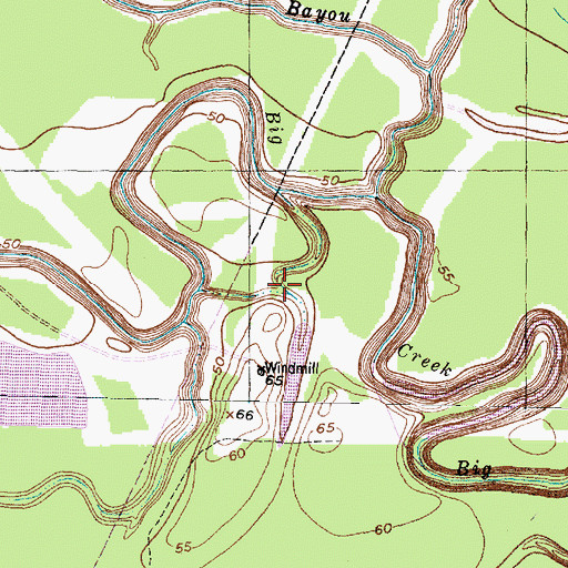 Topographic Map of Brazos Bend State Park, TX