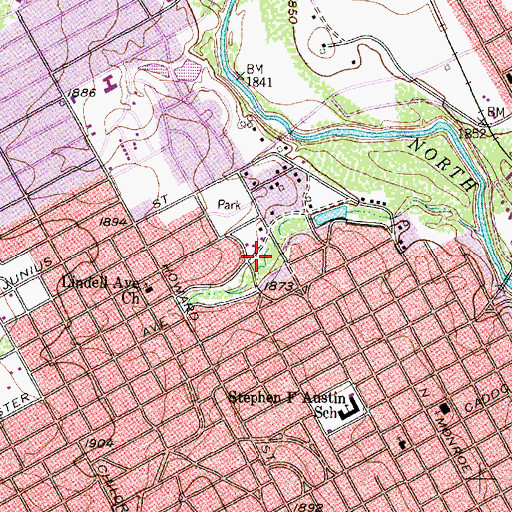 Topographic Map of Brentwood Park, TX