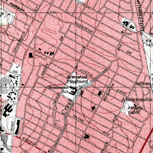 Topographic Map of Brentwood Park, TX