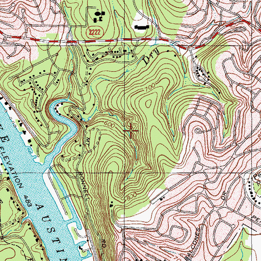 Topographic Map of Bright Leaf State Natural Area, TX