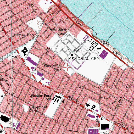 Topographic Map of Brookdale Park, TX