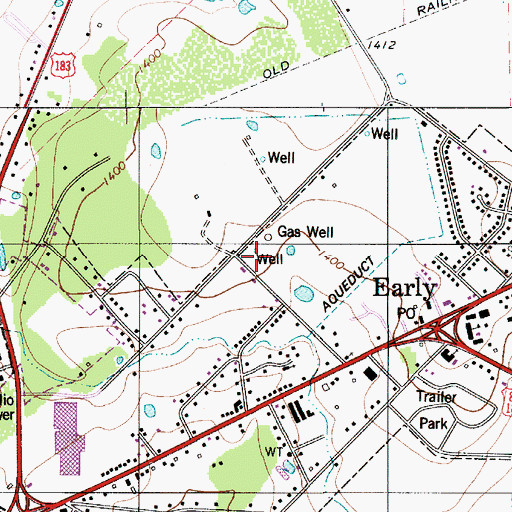 Topographic Map of Brownwood City Park, TX
