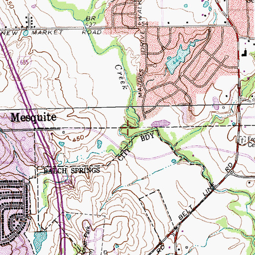 Topographic Map of Bruton Park, TX