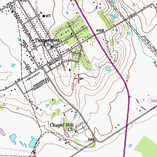 Topographic Map of Buena Vista Park, TX