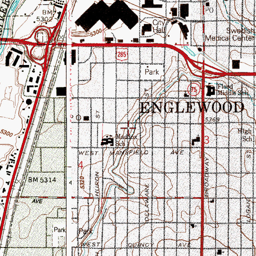 Topographic Map of City Ditch, CO