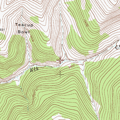 Topographic Map of Two Elk Trail, CO