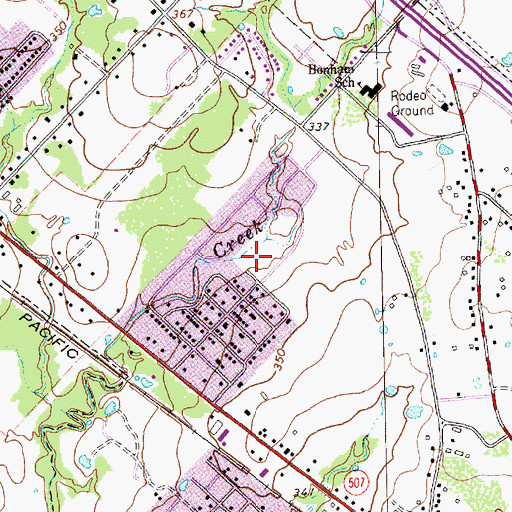 Topographic Map of Bonham Park, TX