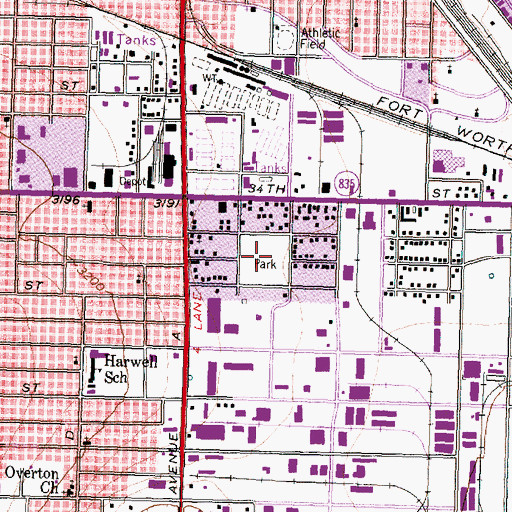 Topographic Map of Berry Park, TX