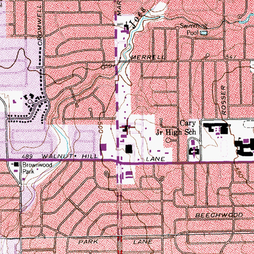 Topographic Map of Betty Jane Park, TX