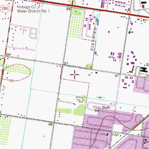 Topographic Map of Bicentennial Park, TX