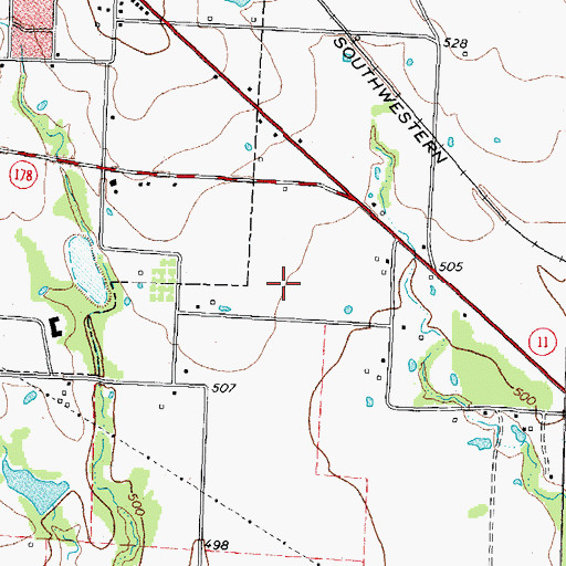 Topographic Map of Bicentennial Park, TX