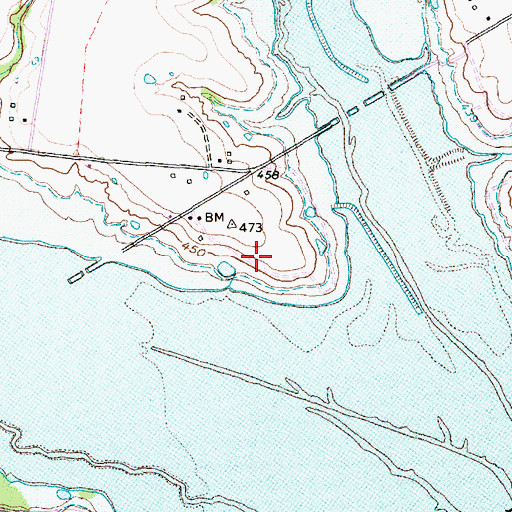 Topographic Map of Big Mustang Creek Park, TX