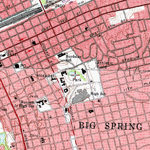 Topographic Map of Birdwell Park, TX