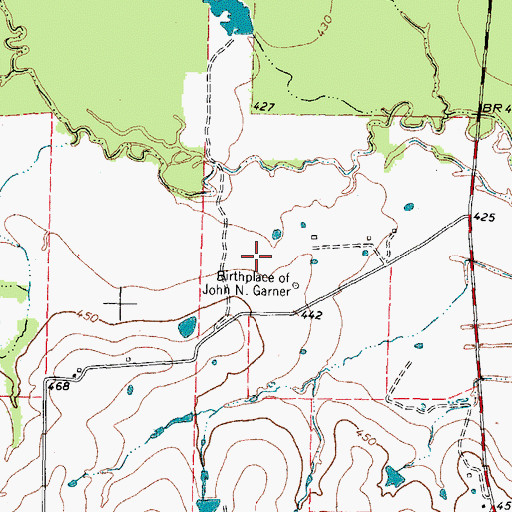 Topographic Map of Birthplace of John Nance Garner, TX