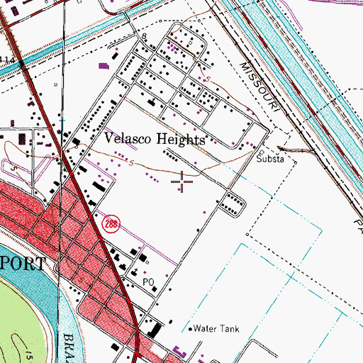 Topographic Map of Austin Park, TX