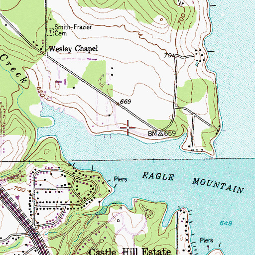 Topographic Map of Azle City Park, TX