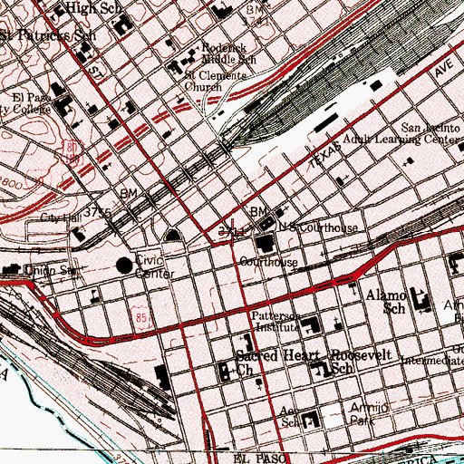 Topographic Map of Aztec Calendar Park, TX