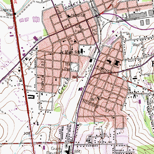 Topographic Map of Ball Park, TX