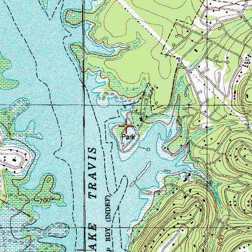 Topographic Map of Bar K Park, TX