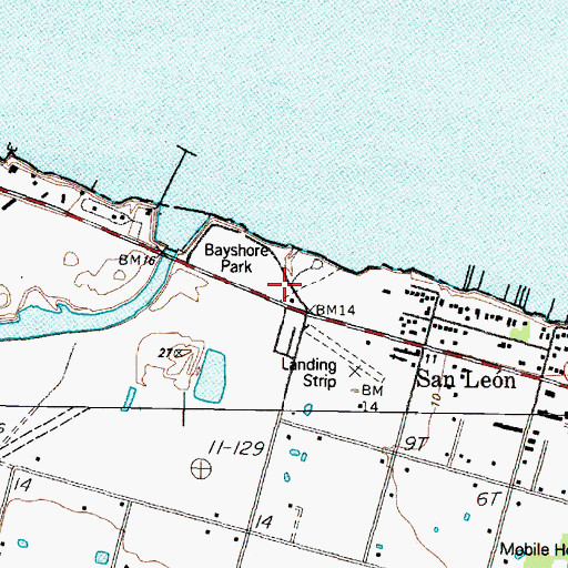 Topographic Map of Bayshore Park, TX