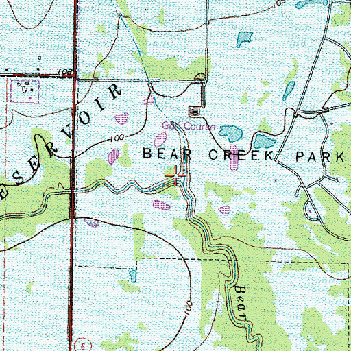 Topographic Map of Bear Creek Park, TX