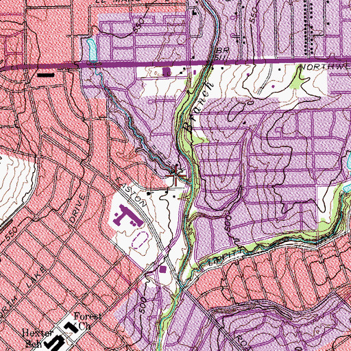 Topographic Map of Bel - Aire Park, TX