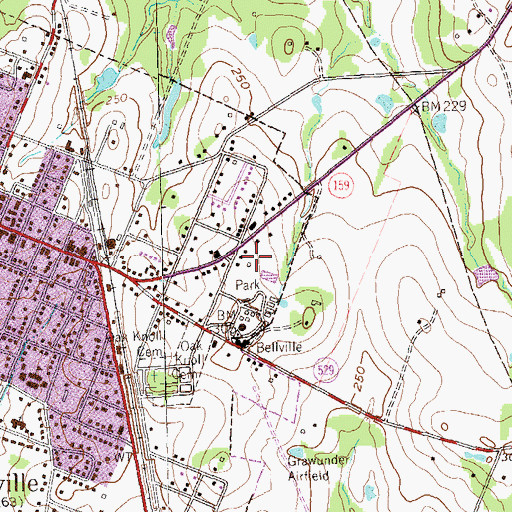 Topographic Map of Bellville City Park, TX