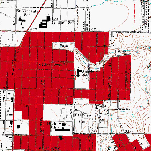 Topographic Map of Aspen Park, TX