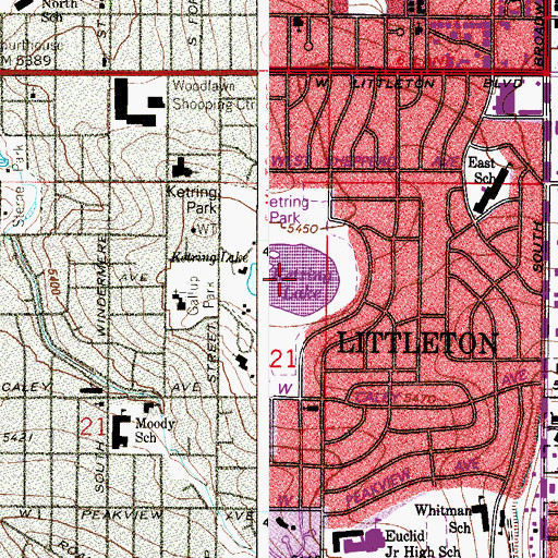 Topographic Map of Gallup Reservoir, CO