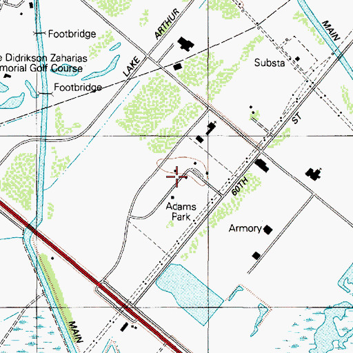 Topographic Map of Aurora Park, TX