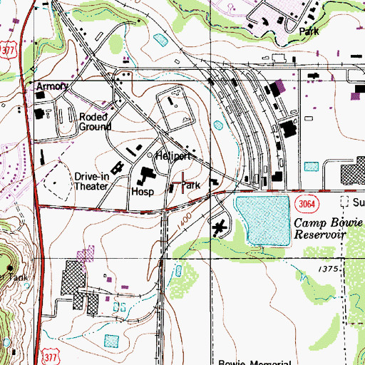 Topographic Map of 36th Division Memorial Park, TX