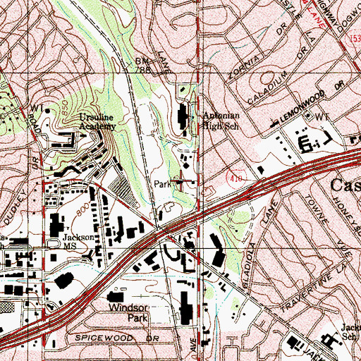 Topographic Map of Aggie Park, TX