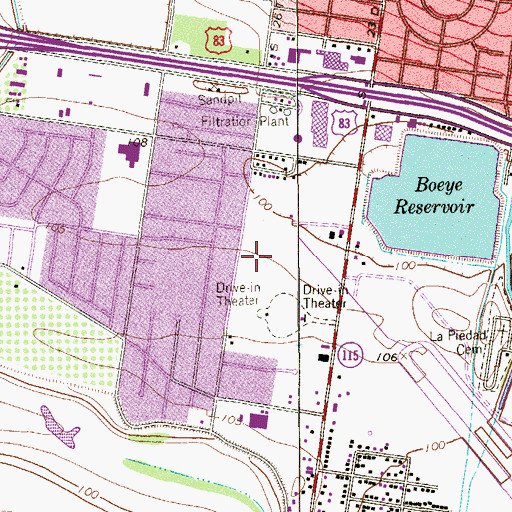 Topographic Map of Airport Park, TX