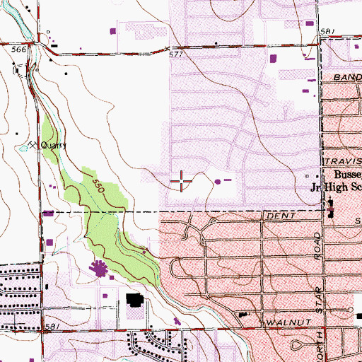 Topographic Map of Alamo Park, TX