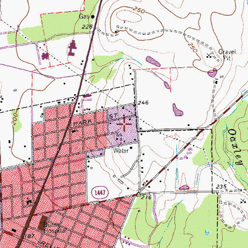 Topographic Map of Alexander Park, TX