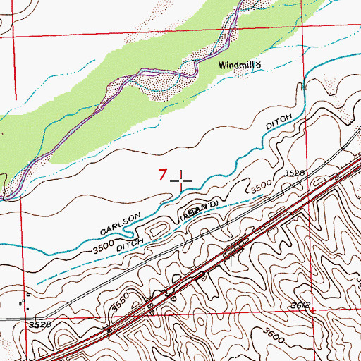 Topographic Map of Carlson Ditch, CO
