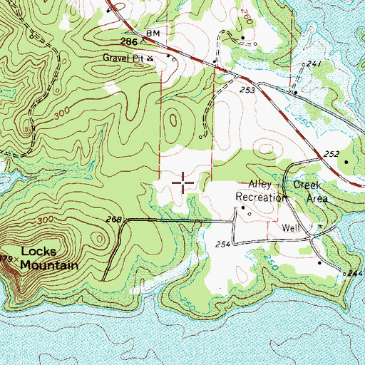 Topographic Map of Alley Creek Park, TX