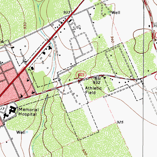 Topographic Map of American Legion Park, TX