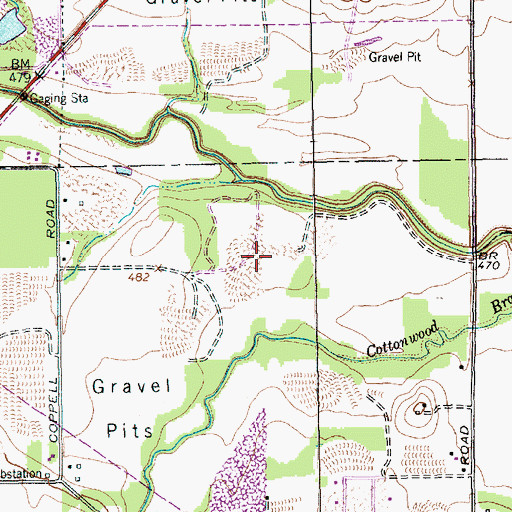 Topographic Map of Andrew Brown Community Park, TX
