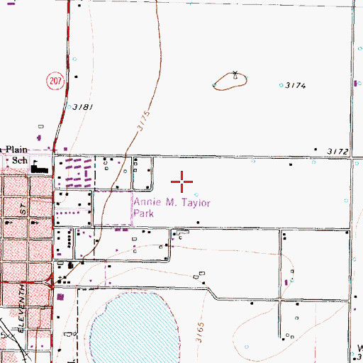 Topographic Map of Annie M Taylor Park, TX