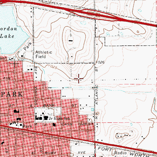 Topographic Map of Antelope Park, TX
